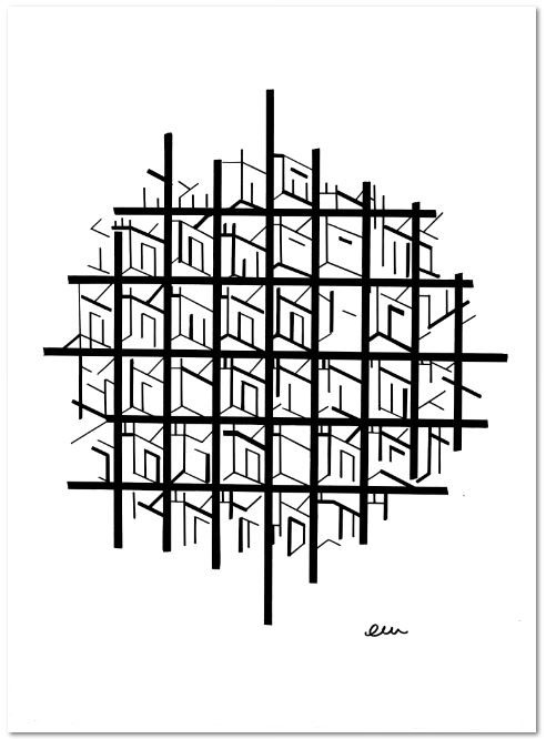 BOULE DE NOEL III // Size: 29,7 x 42 cm // Technique: Calligraphy Pencil on white cardboard // Serie: angles, lines & forms // Edition: unique artwork // will be exhibited by Weilensee in Mehringdamm (Berlin) (Bild-und Rahmengeschäft)