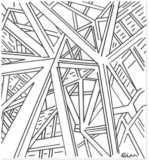 LA PETITE EIFFELLE // Size: 13 x 13 cm // Technique: Calligraphy Pencil on white cardboard // Serie: angles, lines & forms // Edition: unique artwork 